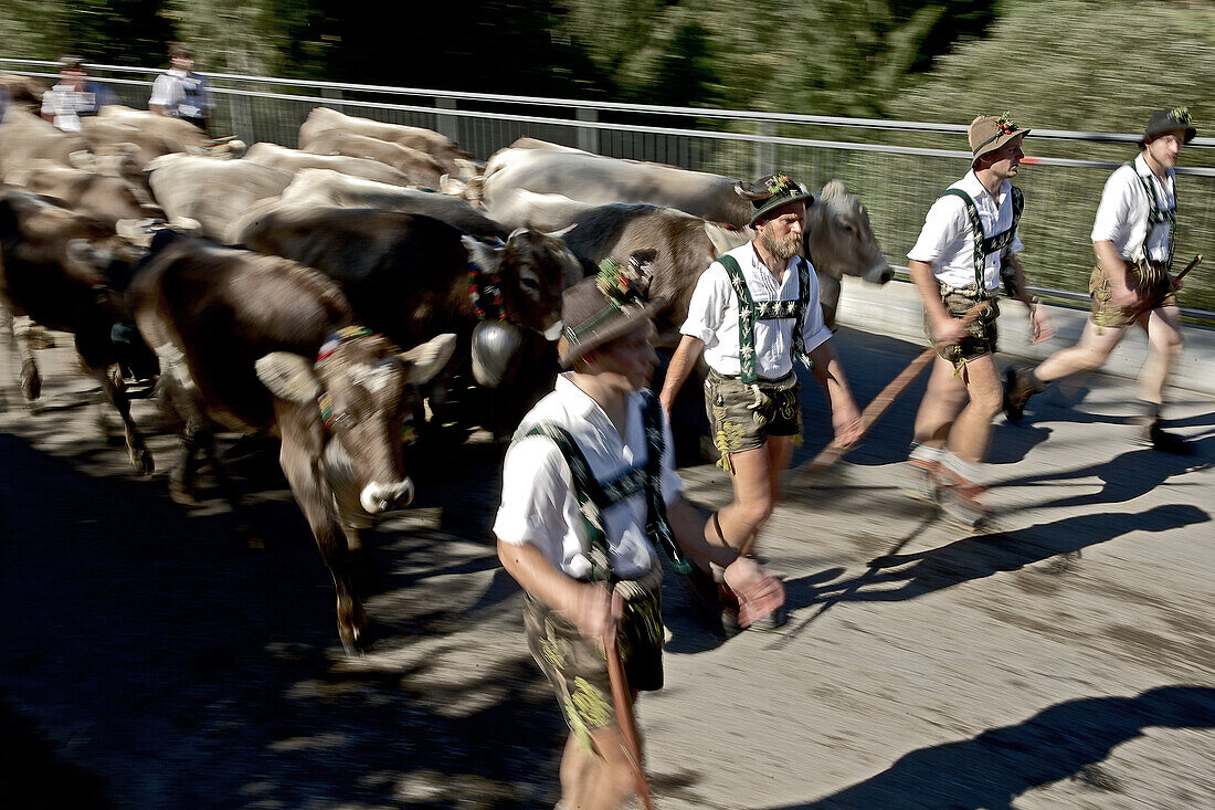 Men wearing traditional clothes, Viehscheid, Allgau, Bavaria, Germany