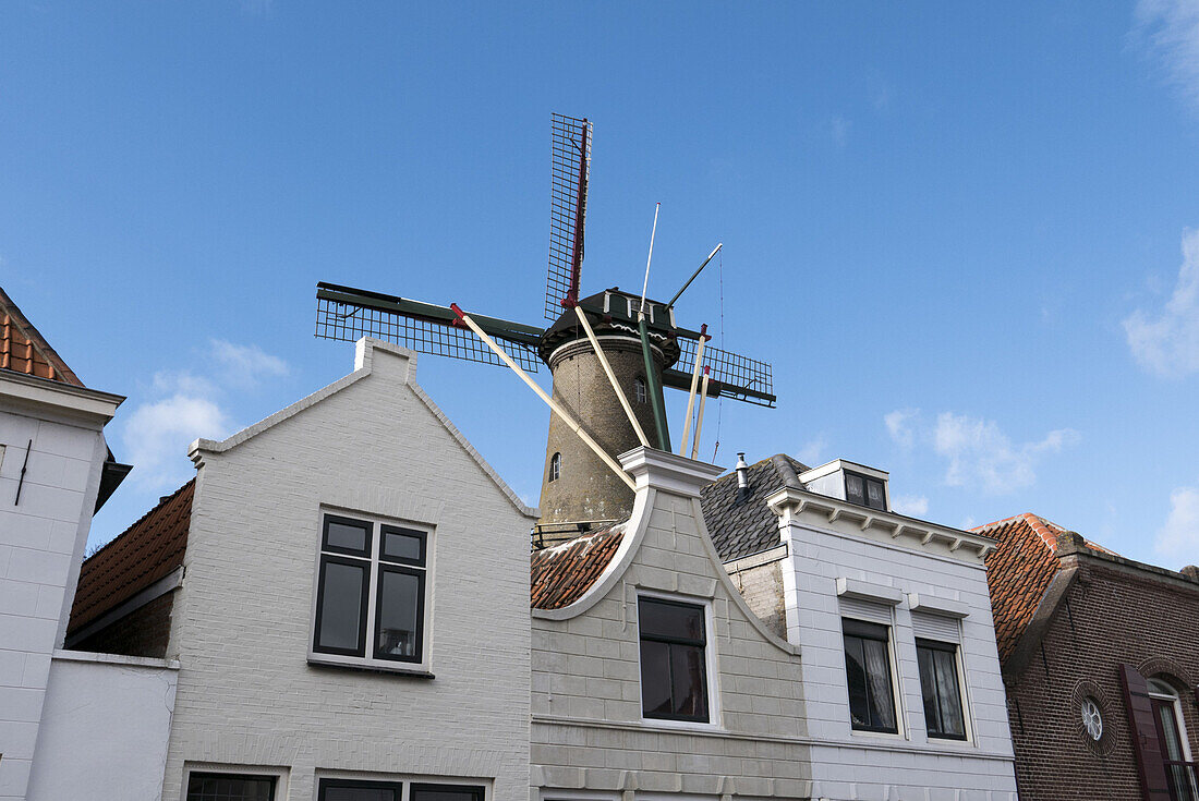 Windmühle in Zierikzee, Provinz Seeland, Niederlande