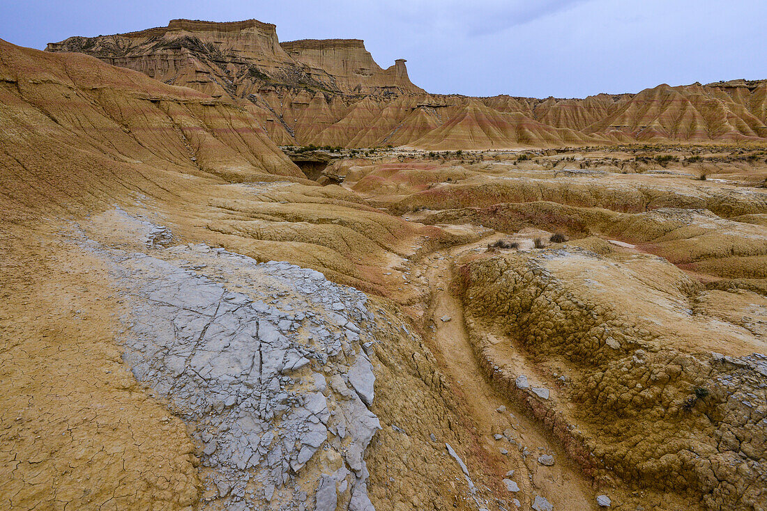 Bardenas Reales, semi-desert natural region (badlands), UNESCO biosphere reserve, Bardena Blanca, White Bardena, Navarra, Spain