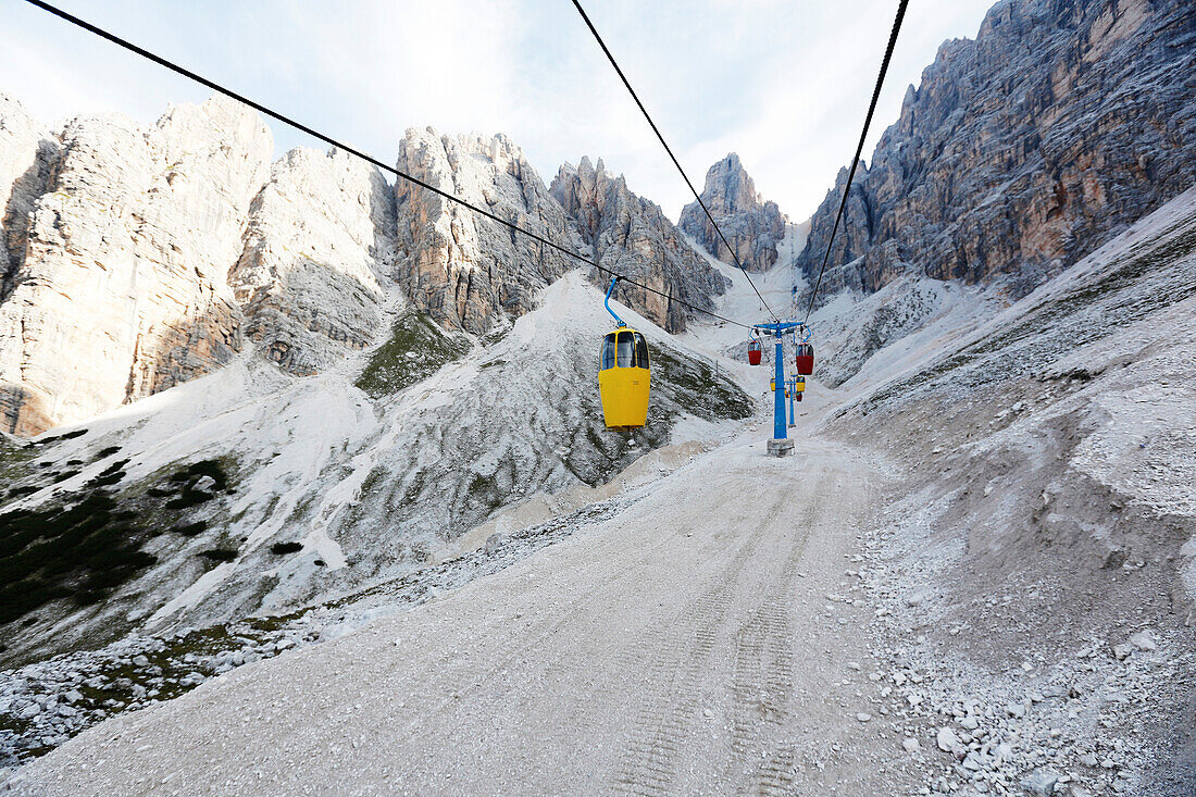 Seilbahn zum Monte Cristallo, Dolomiten, Cortina d Ampezzo, Belluno, Venetien, Italien