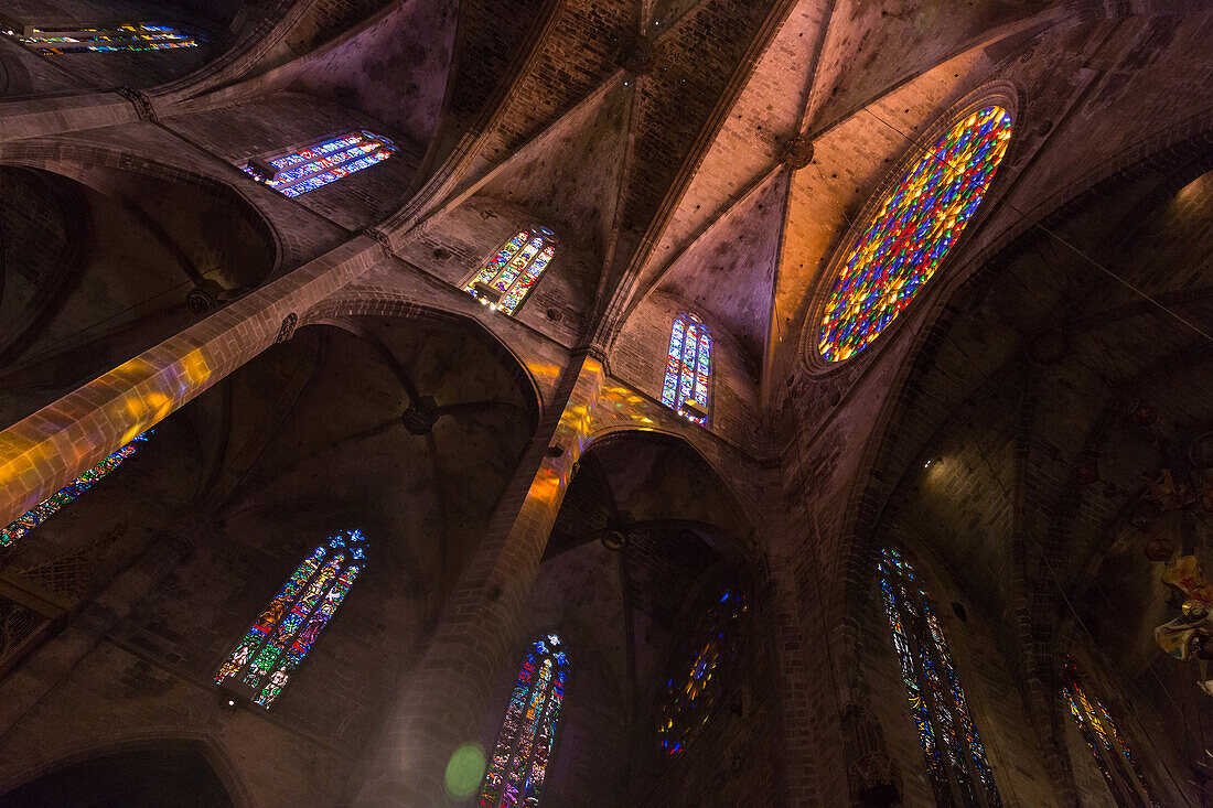 inside the cathedral La Seu, Palma de Mallorca, Majorca, Balearic Islands, Spain, Europe