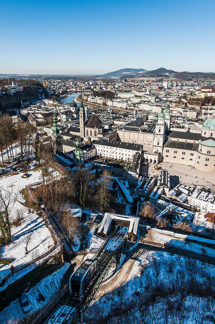 view to Salzburg from Hohensalzburg castle, Salzburg, Austria, Europe