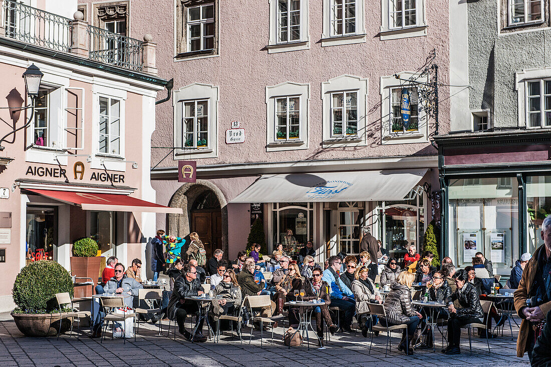 People in a cafe, Salzburg, Austria, Europe