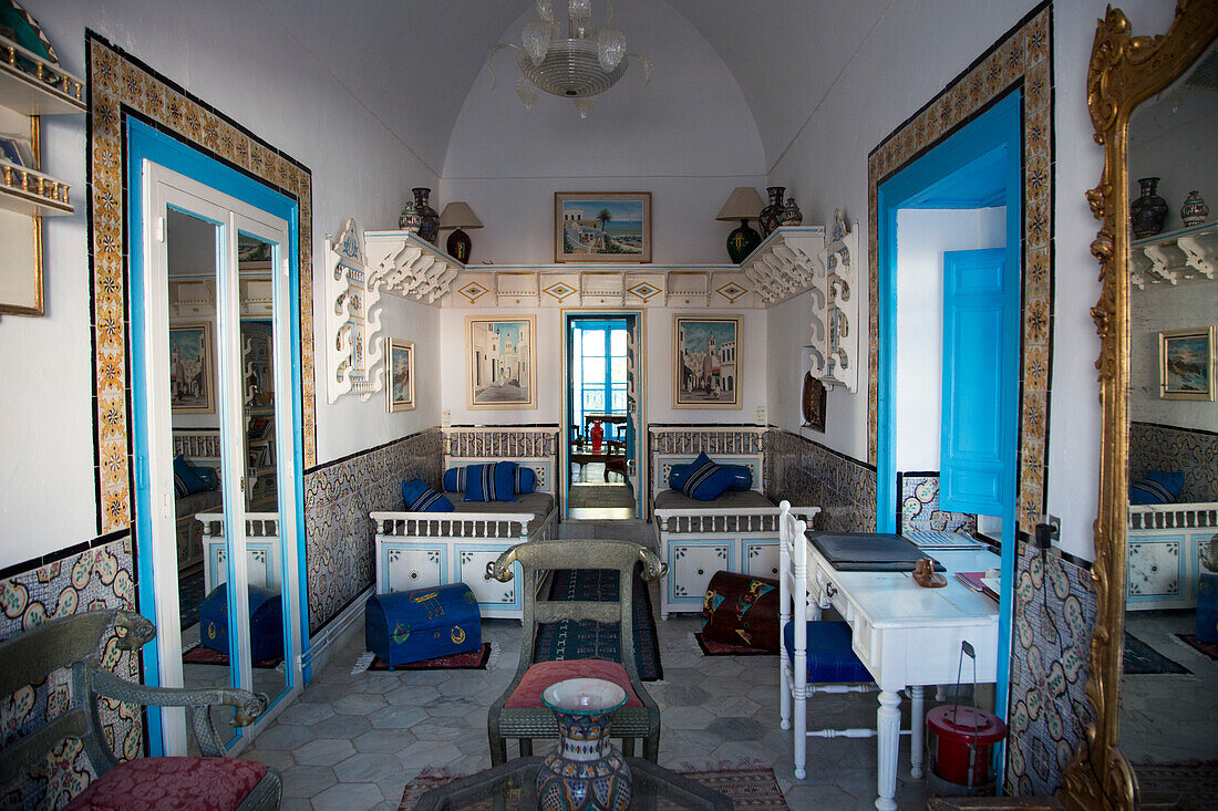 Innenraum im Dar El Annabi House Museum, Sidi Bou Said, Tunis, Tunesien, Afrika