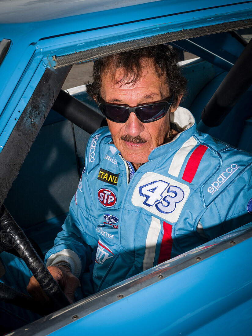 Richard Petty, winner in 200 NASCAR races in the USA, Goodwood Festival of Speed 2014, racing, car racing, classic car, Chichester, Sussex, United Kingdom, Great Britain