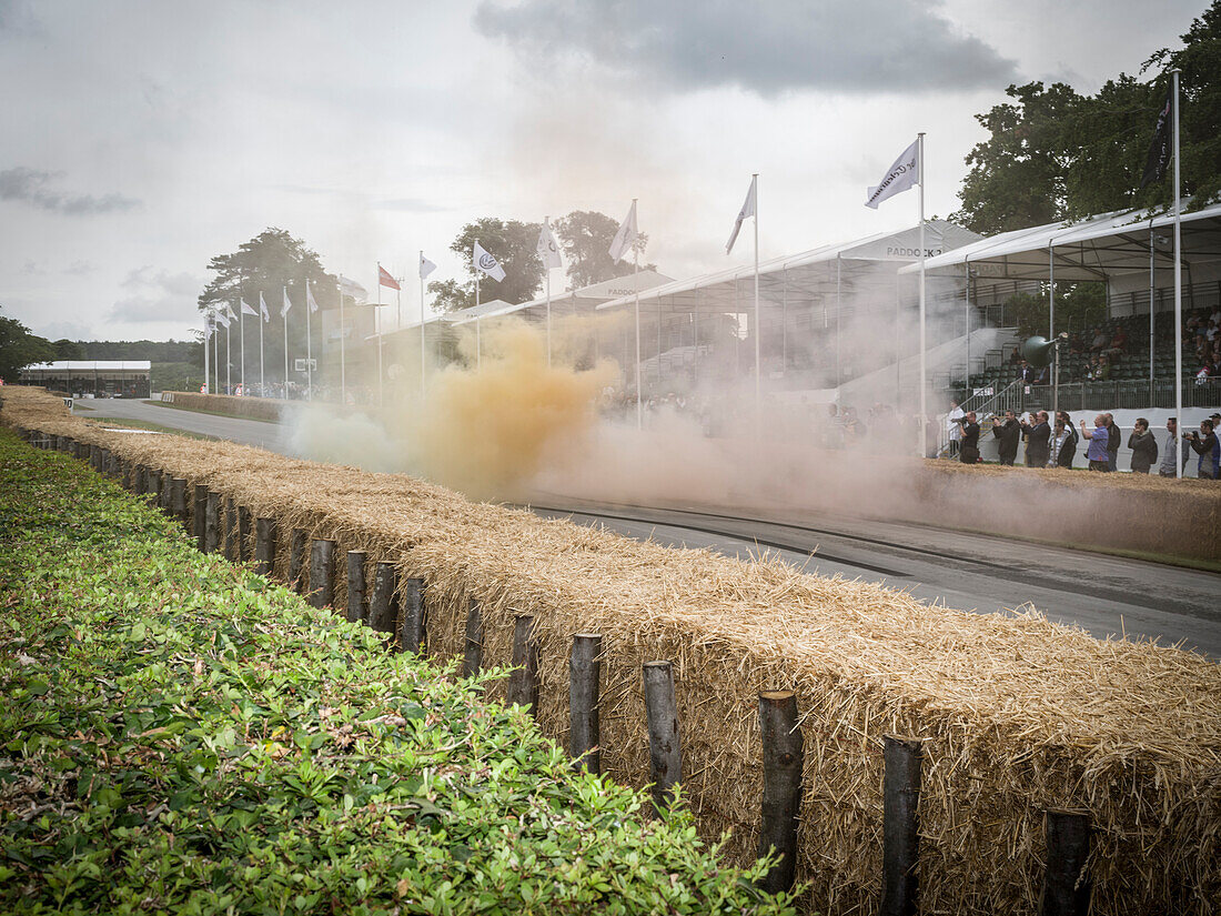 Burnout, Goodwood Festival of Speed 2014, Rennsport, Autorennen, Classic Car, Goodwood, Chichester, Sussex, England, Großbritannien