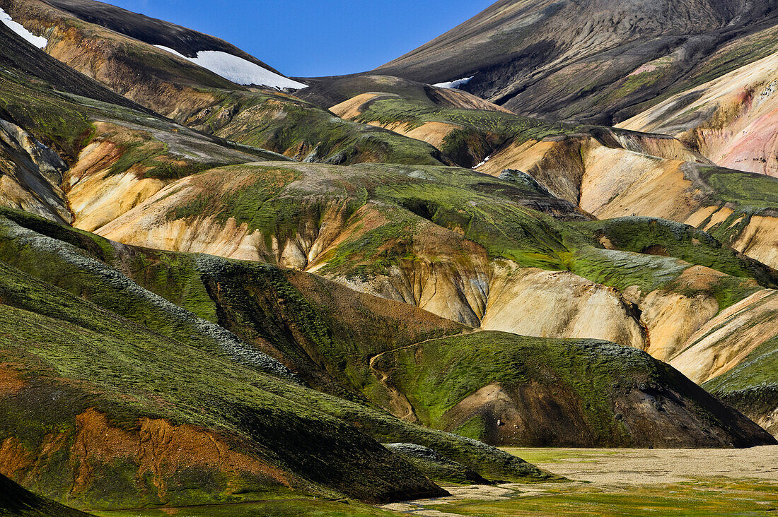Farbigen Rhyolith Berge, Landmannalaugar, Hochland, Südisland, Island, Europa