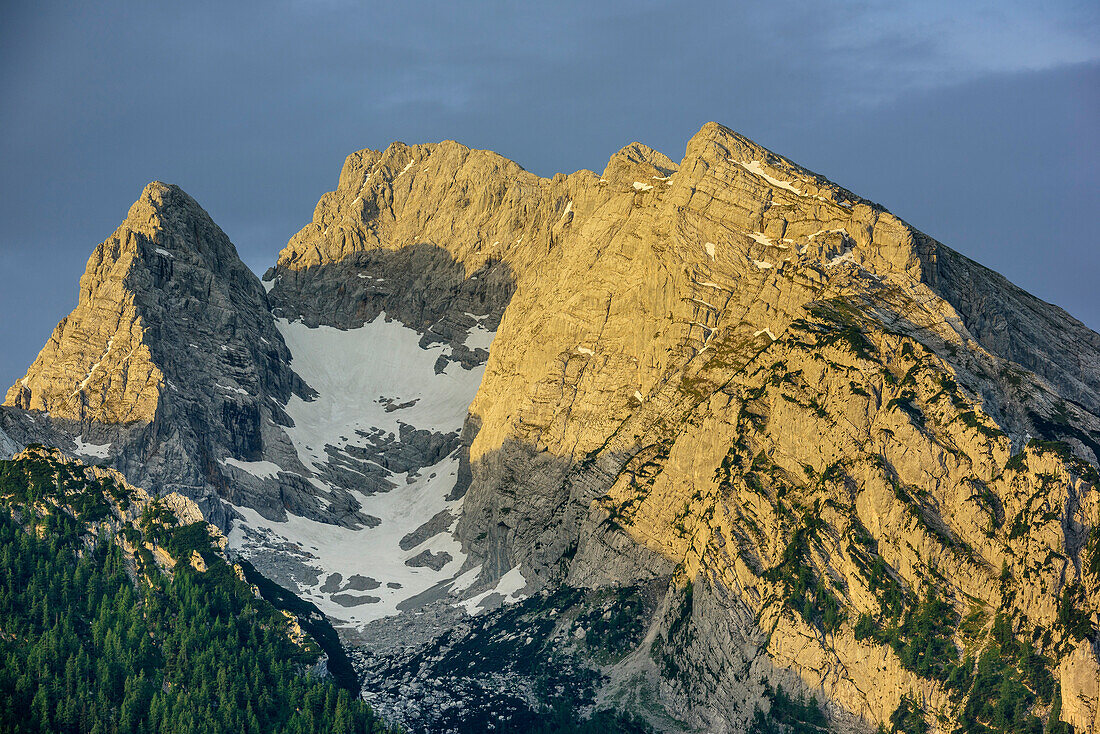 Hochkalter with glacier Blaueis, Hochkalter, Berchtesgaden Alps, Berchtesgaden, Upper Bavaria, Bavaria, Germany