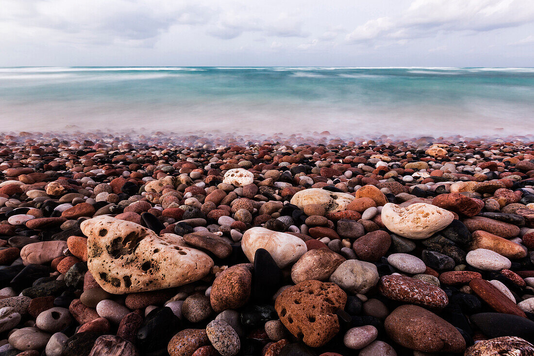 Pebbles covering beach, Hadibo, Socotra, Yemen