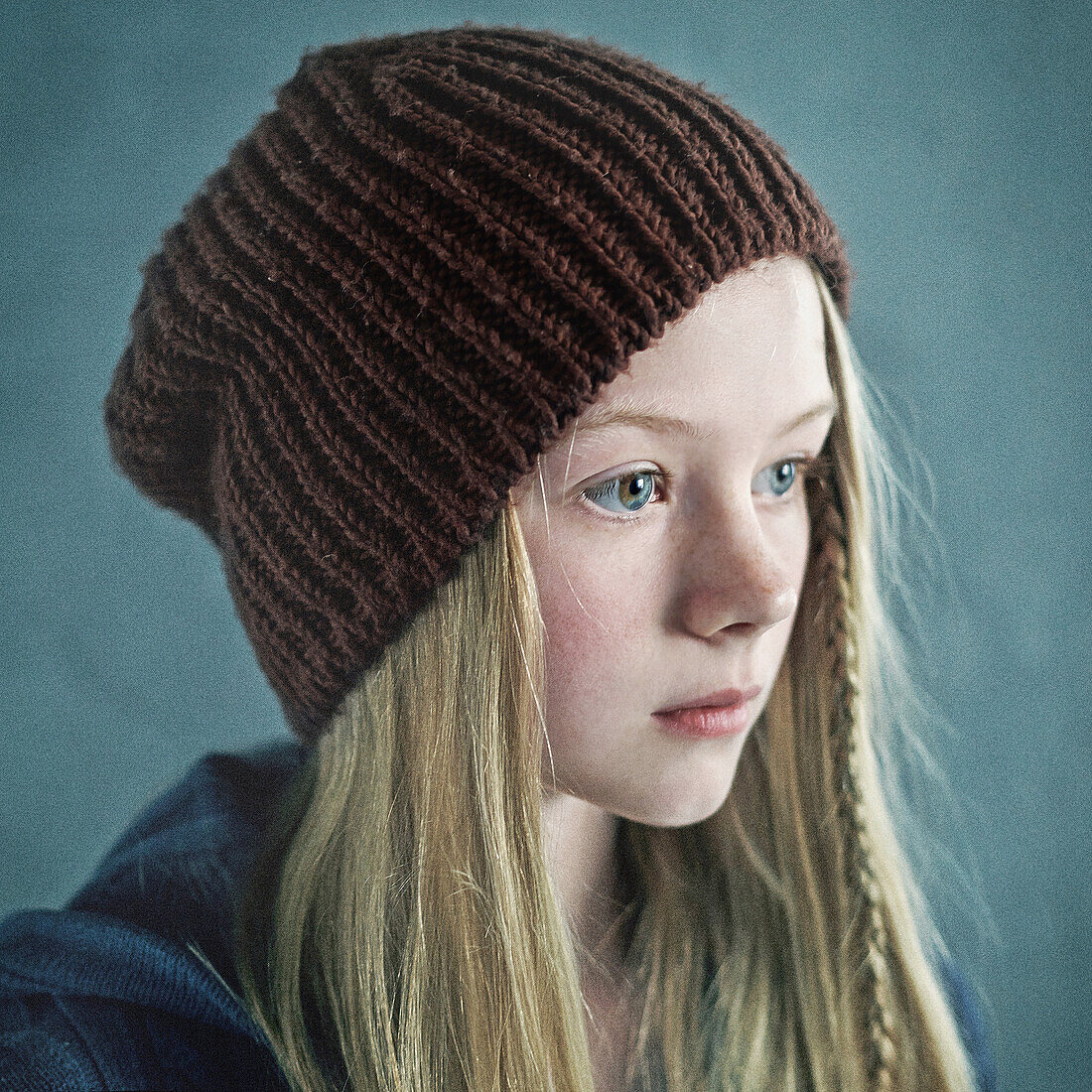 Teenage girl wearing knitted cap, Nizniy Tagil, Sverdlovsk, Russia