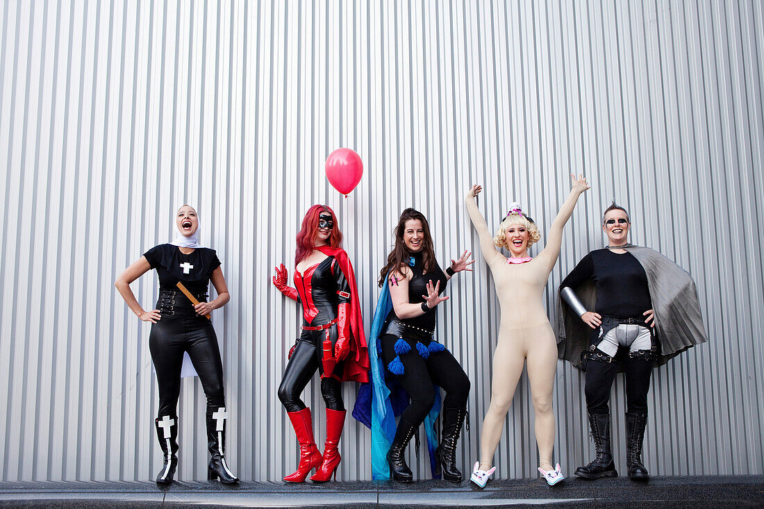People in superhero costumes, San Francisco, CA, USA