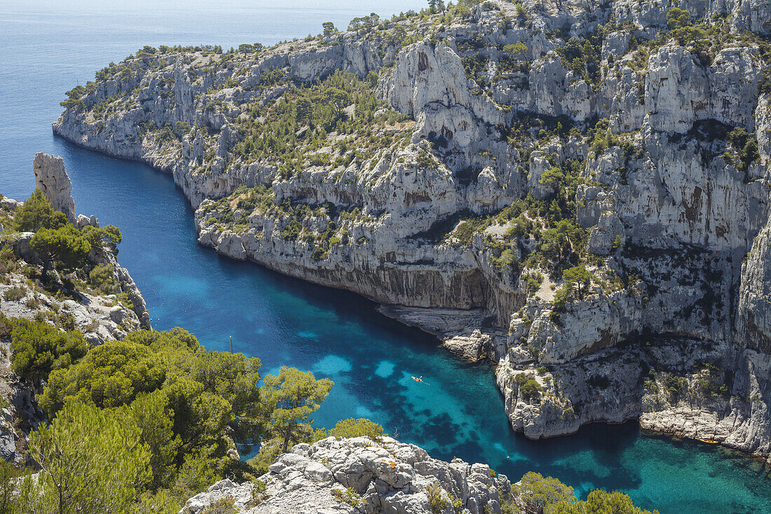 Calanque d En-Vau, les Calanques, near Marseille, Cote d Azur, French Riviera, Mediterranean Sea, Bouches-du-Rhone, Provence, France, Europe