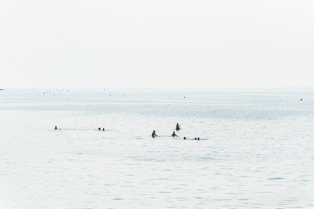 People in the sea at Heiligenhafen, Schleswig-Holstein, Baltic Sea, North Germany, Germany