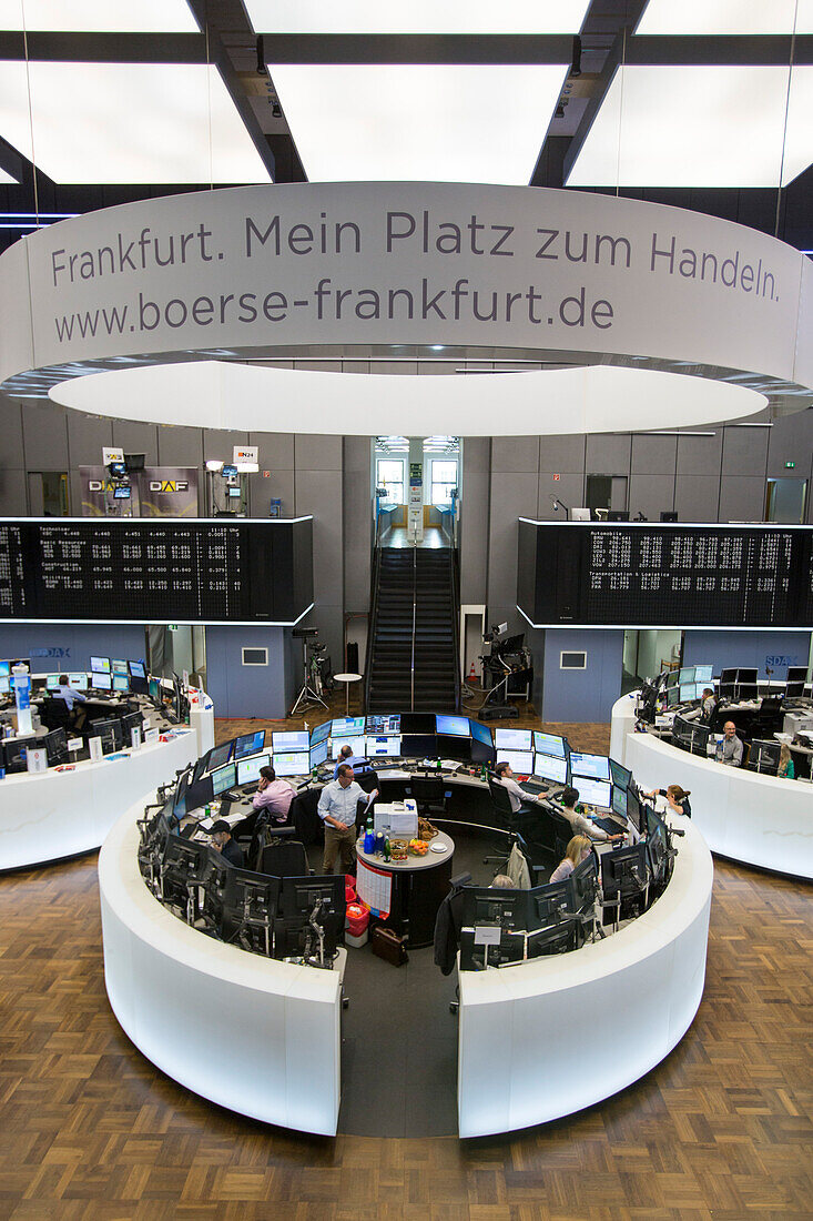 Trading floor of the German stock exchange, Frankfurt am Main, Hessen, Germany, Europe