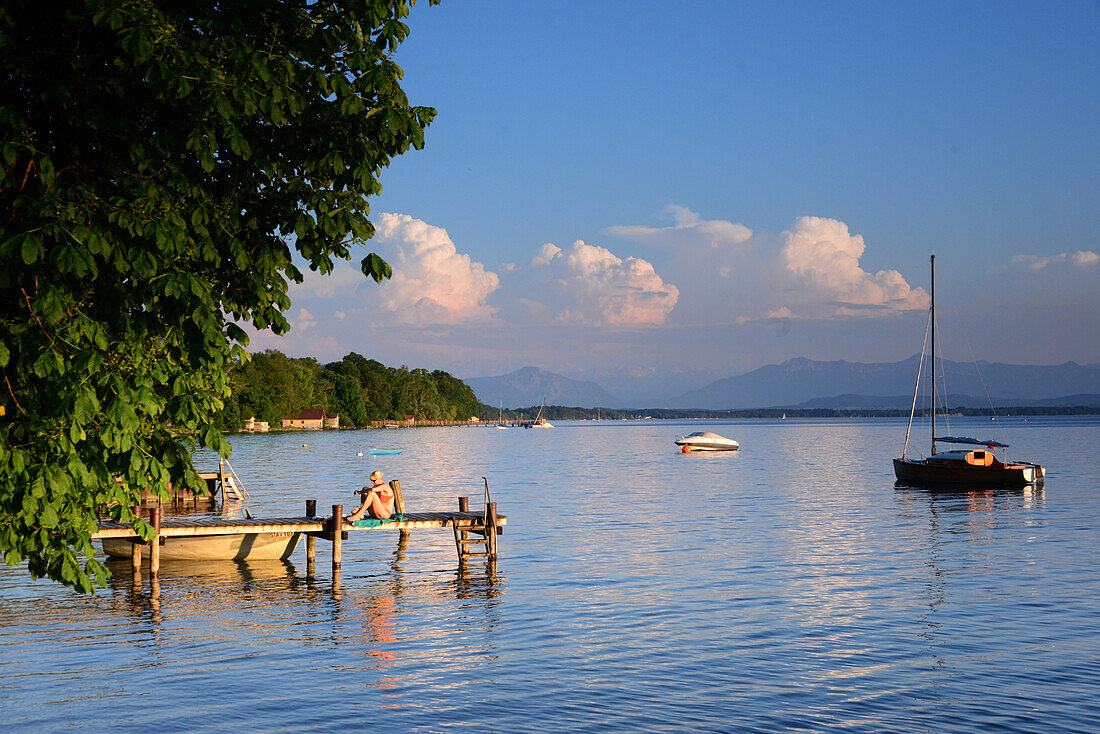 am Starnberger See bei Ambach, Ostufer, Ober-Bayern, Bayern, Deutschland