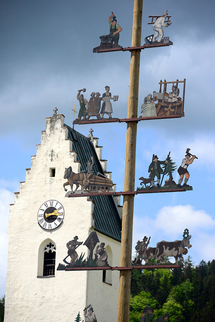 Church in Brunn on Samerberg, Chiemgau, Upper Bavaria, Bavaria, Germany