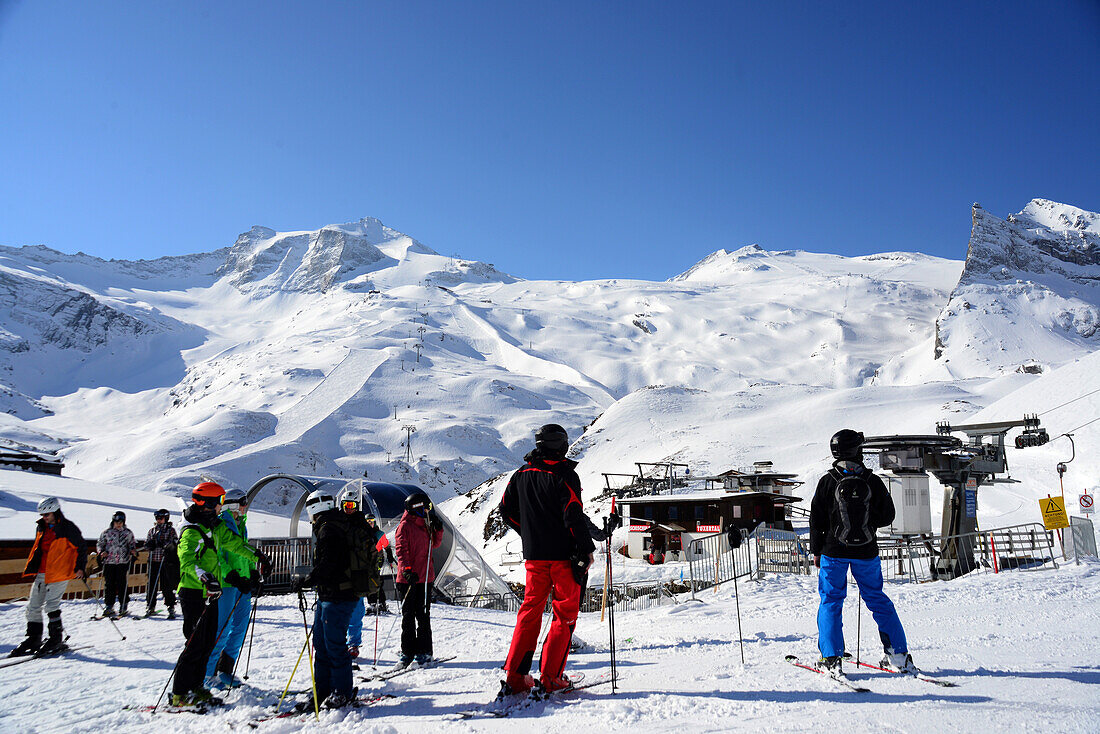 Ski area at Hintertux glacier, Tux valley, Tyrol, Austria