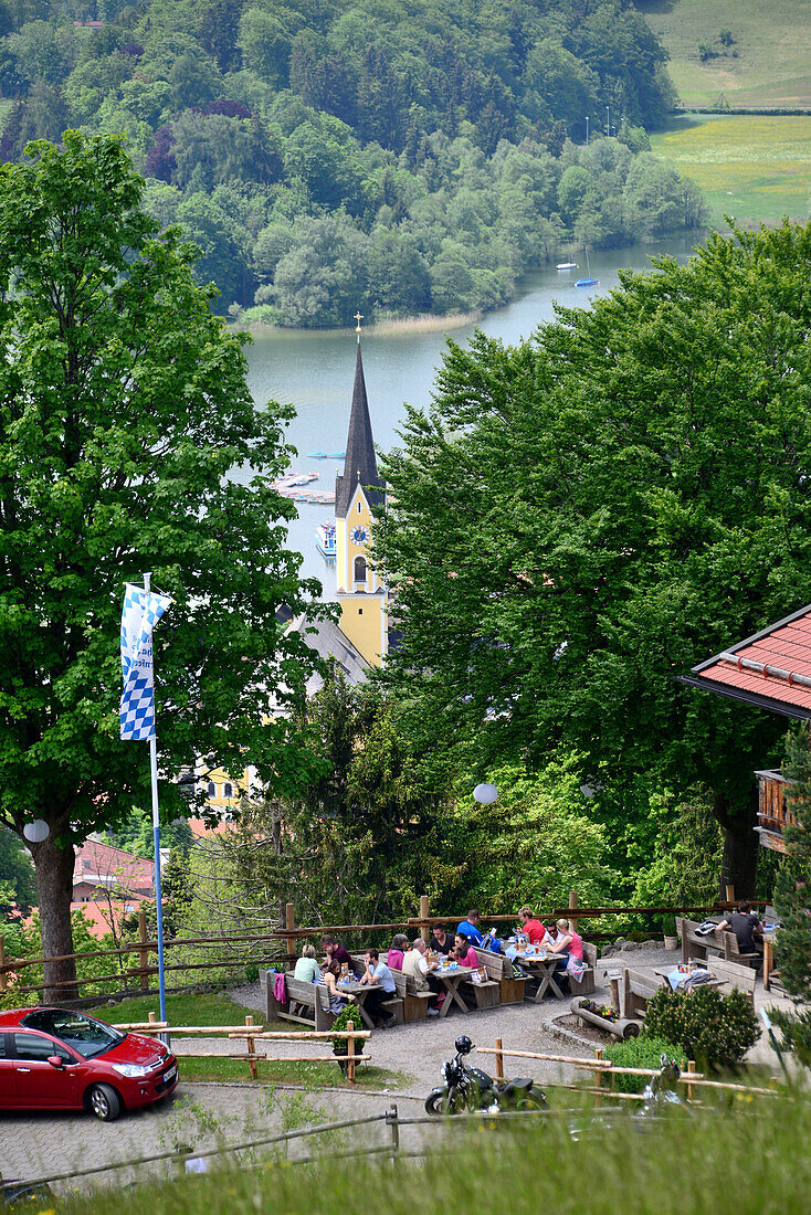 alm over Lake Schliersee, Upper Bavaria, Bavaria, Germany