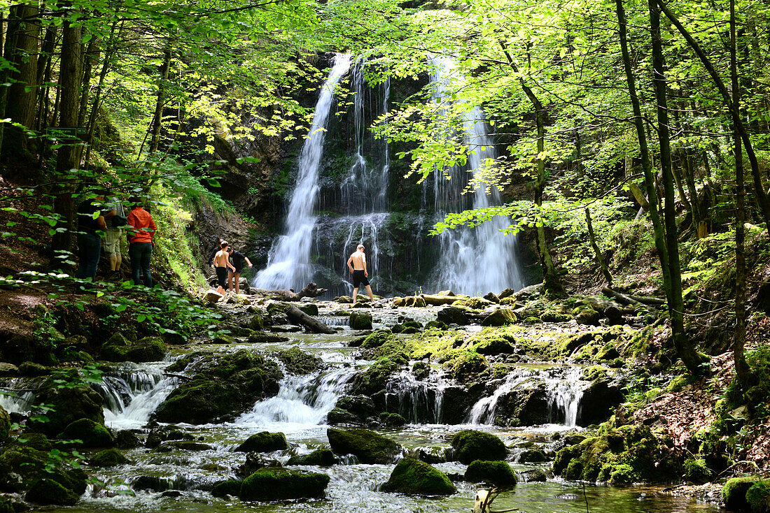 Joseftaler waterfalls near Neuhaus, Lake Schliersee, Upper Bavaria, Bavaria, Germany