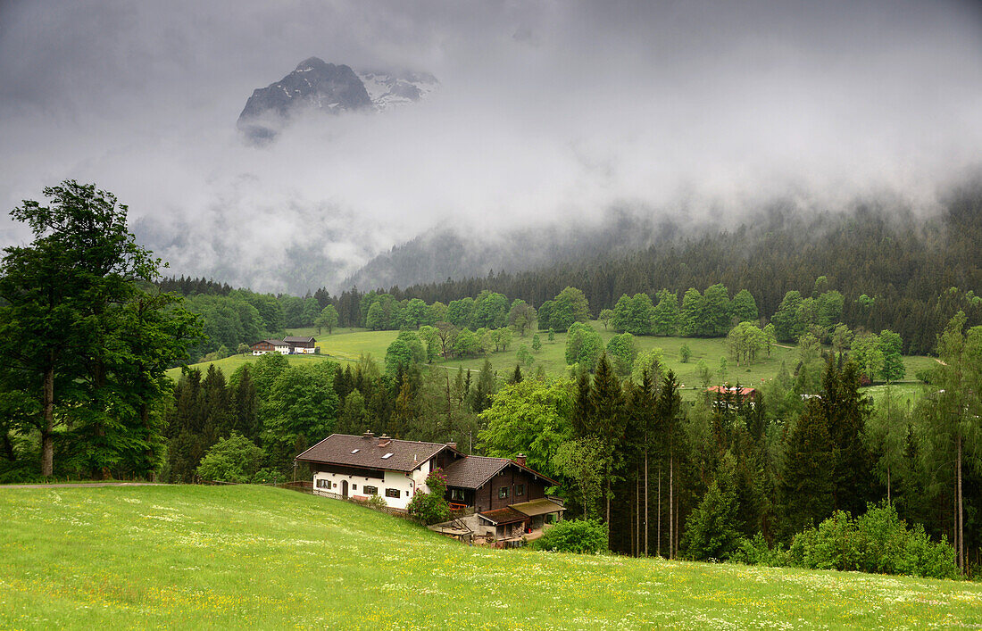 Landscape near Ramsau, Berchtesgaden, Upper Bavaria, Bavaria, Germany