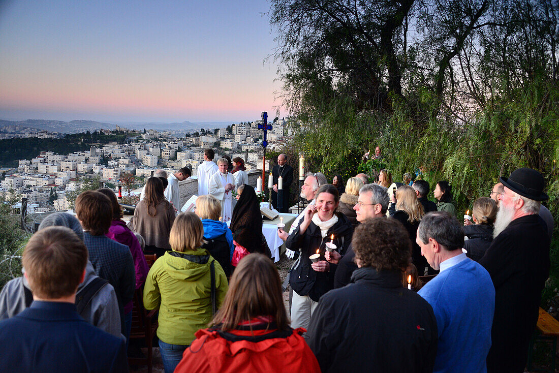 Christian Easter mass on the Mount of Olives, Jerusalem, Israel