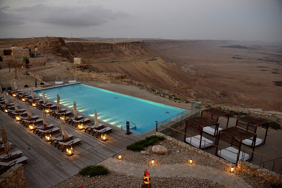 Hotel Beresheet near the crater of Ramon near Mizpe Ramon, Desert of Negev, South-Israel, Israel