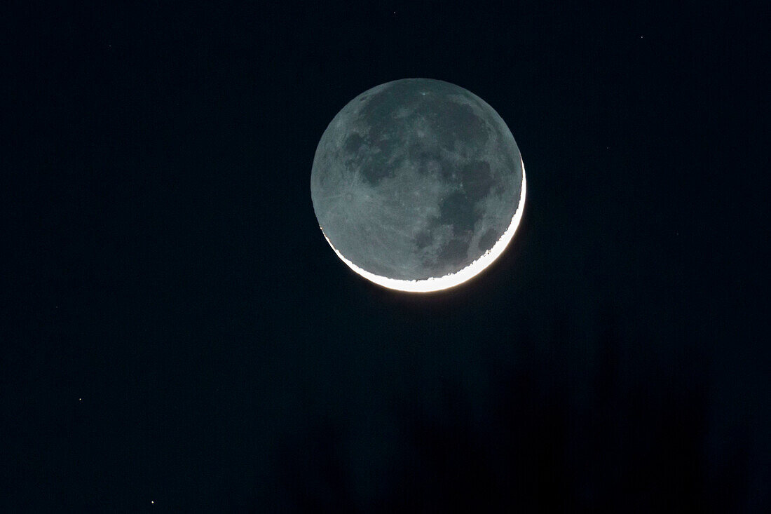 crescent moon, seen from Bavaria, Germany