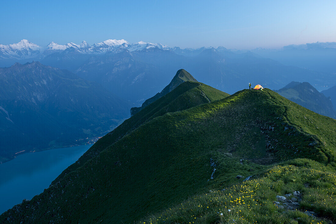 Wanderung mit Biwak auf dem Hardergrat, Brienzer See, Berner Oberland, Schweiz