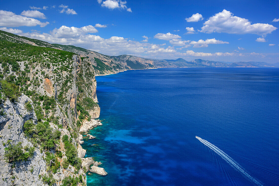 Mediterranean with cliff at Golfo di Orosei, Selvaggio Blu, National Park of the Bay of Orosei and Gennargentu, Sardinia, Italy