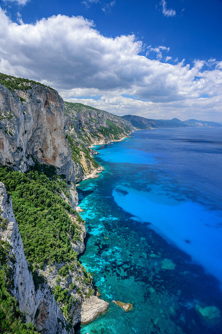 Mediterranean with cliff at Golfo di Orosei, Selvaggio Blu, National Park of the Bay of Orosei and Gennargentu, Sardinia, Italy