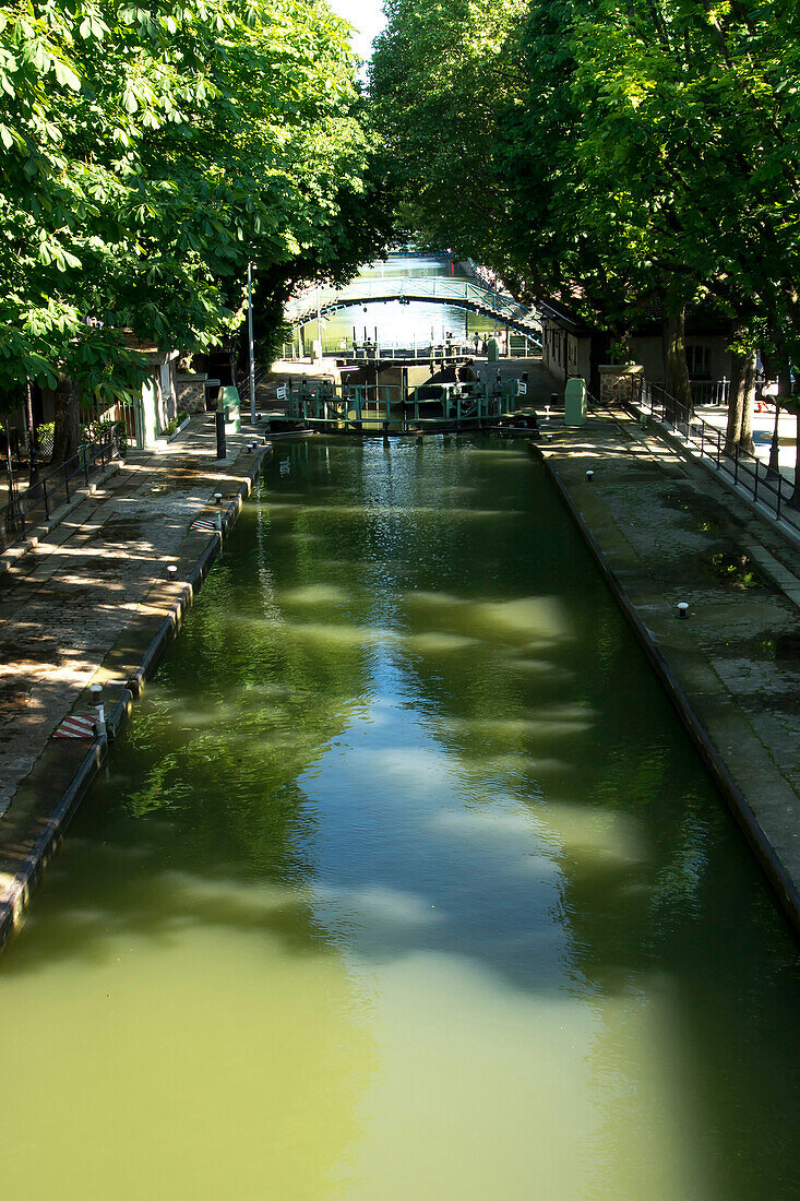 France, Paris, Canal St Martin and a lock