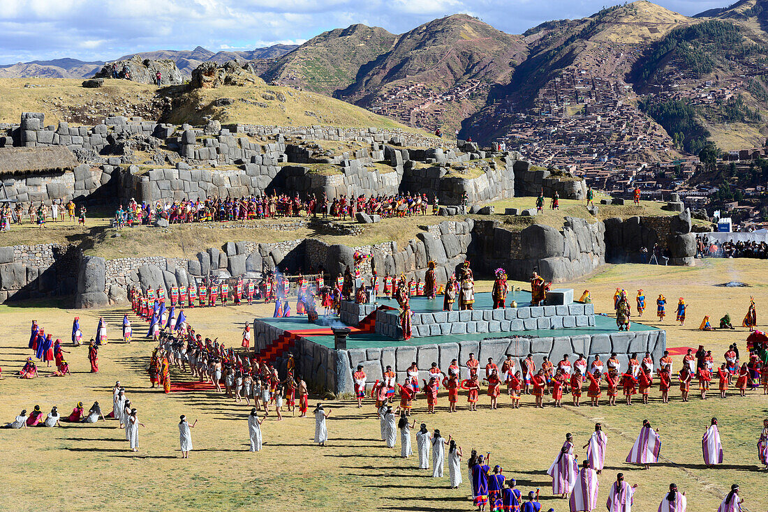 Inti Raymi,the Festival of the Sun is the annual recreation of an important Inca ceremony in Sacsayhuaman in the city of Cuzco, Peru,South America-june 24,2013