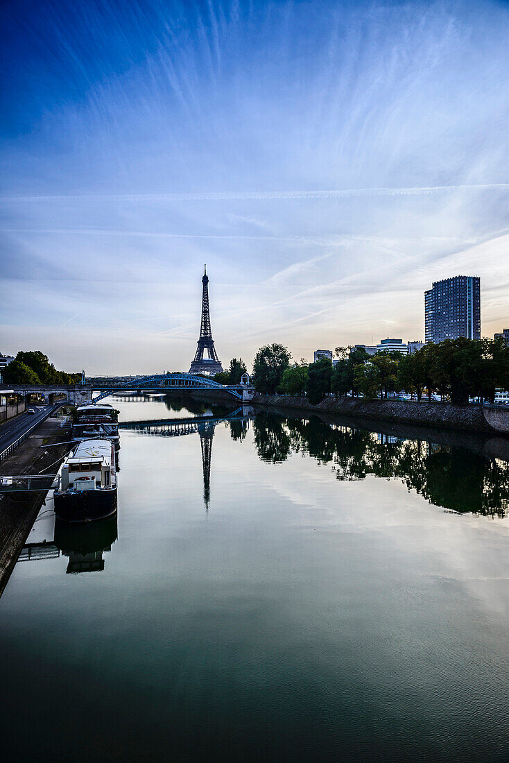 Eiffel Tower and Seine River, Paris, France