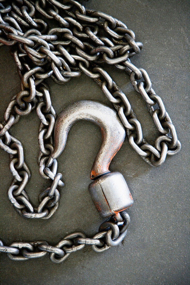 Close up of chain with hook