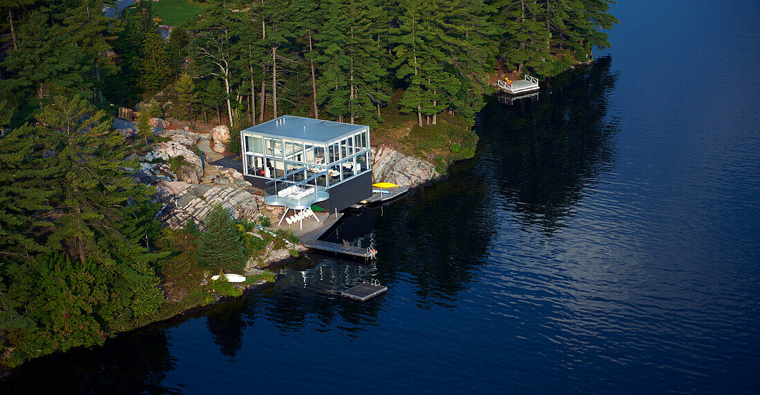 Modern lake house