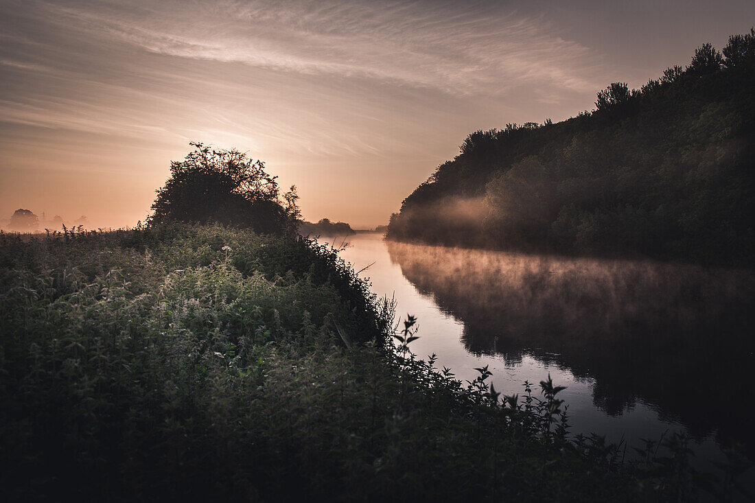 Mist on River at Sunrise