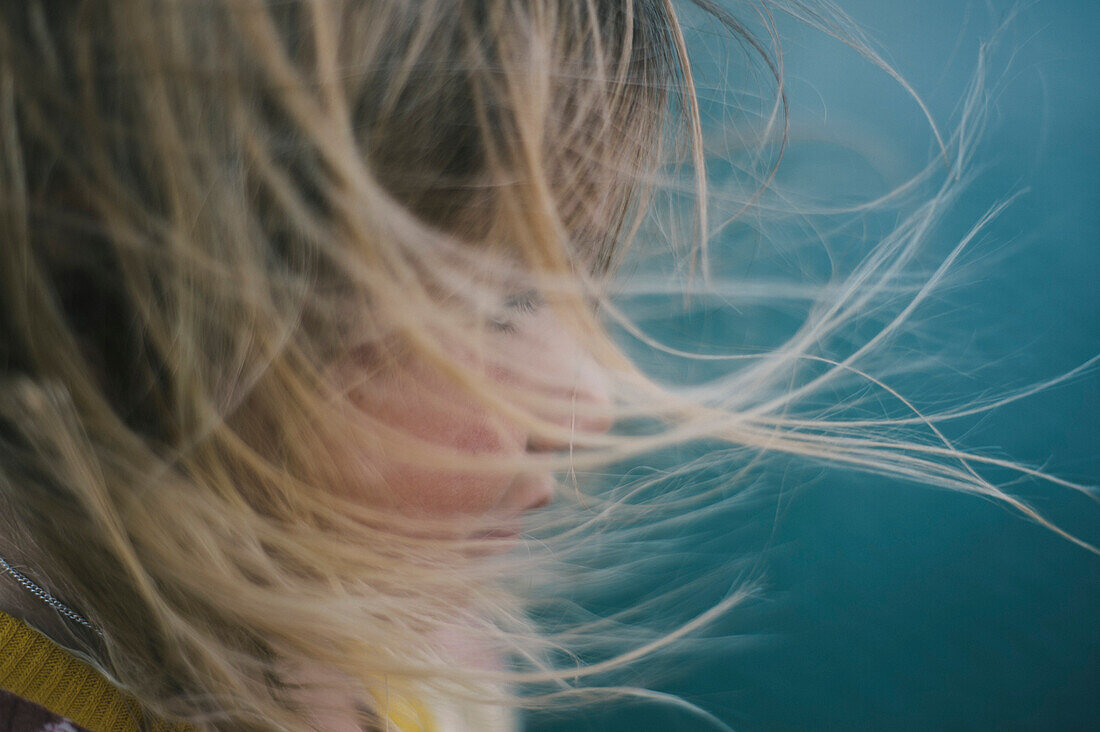 Young Girl with Windblown Hair