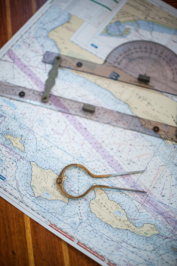 Nautical Chart with Tools
