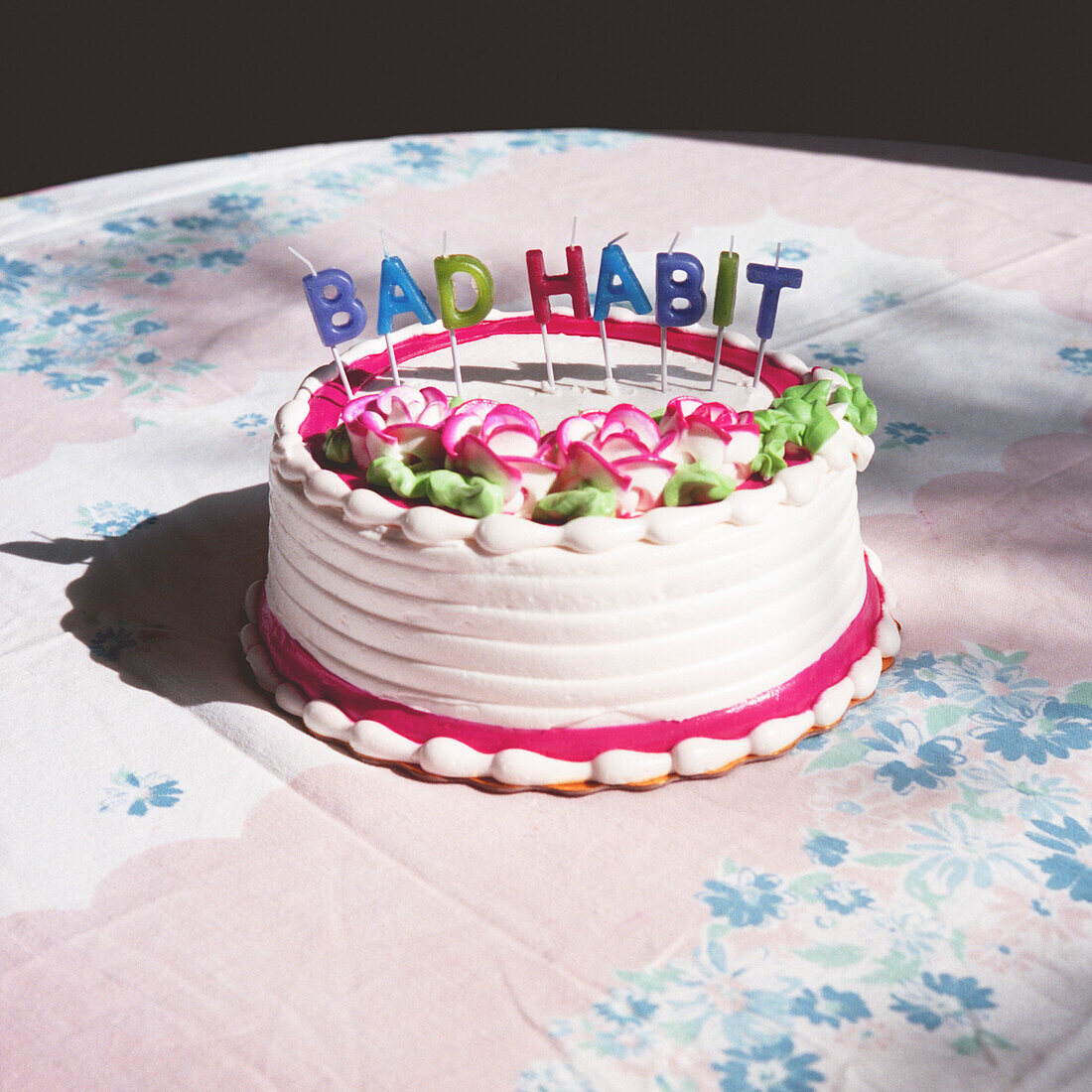 Decorated Cake with BAD HABIT Candles