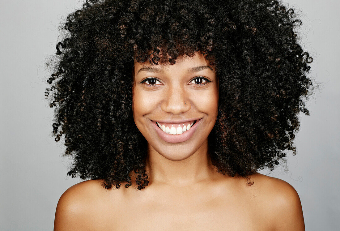 Close up of face of mixed race woman, Los Angeles, California, USA