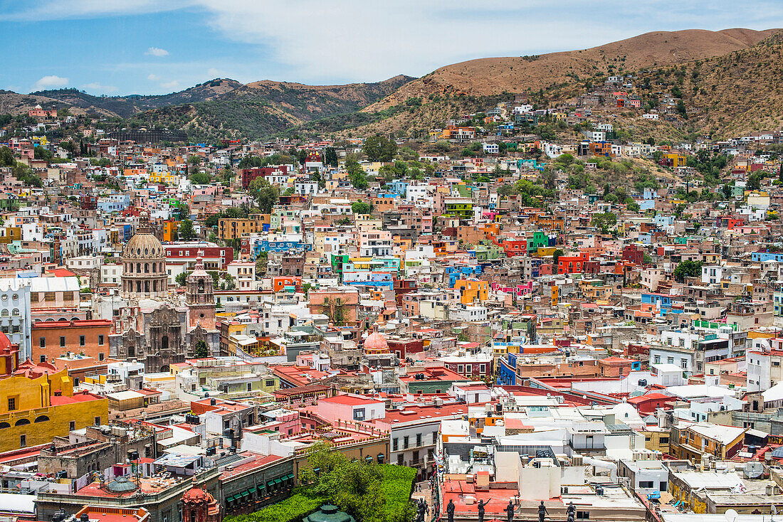 Aerial view of Guanajuato cityscape, Guanajuato, Mexico, Guanajuato , Guanajuato, Mexico