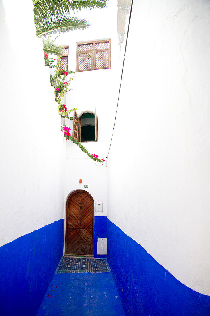 Morocco, Asilah, house front door in medina street