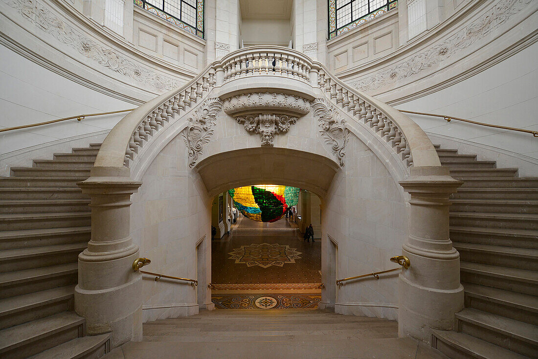 Europe,France, monumental staircase of the Museum of Fine Arts de Lille