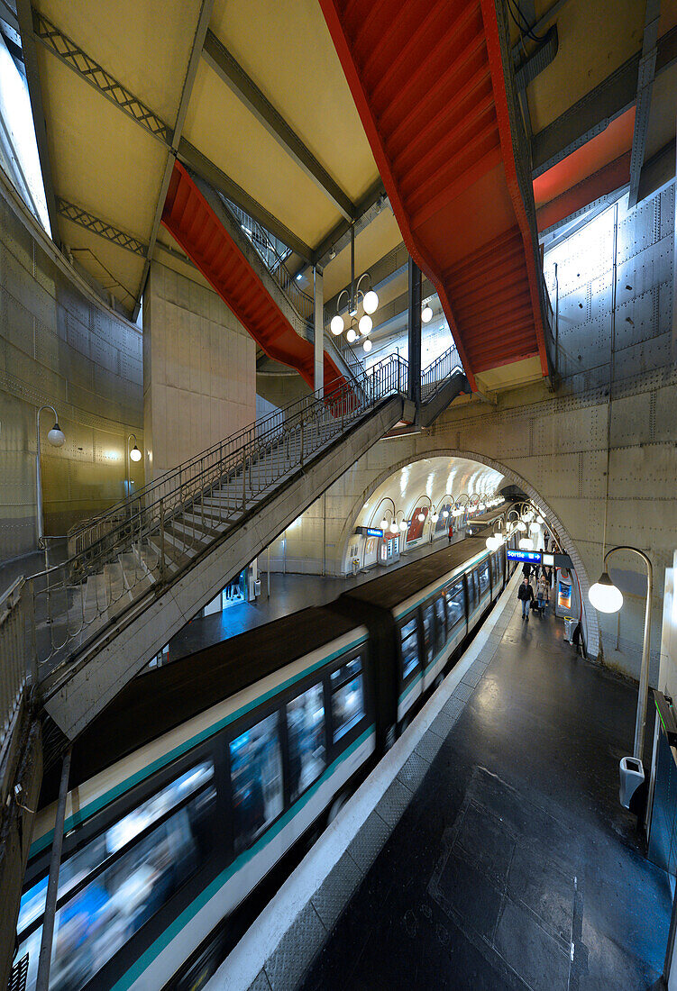 Europe,France, vertical view of the Cité Metro Station in Paris