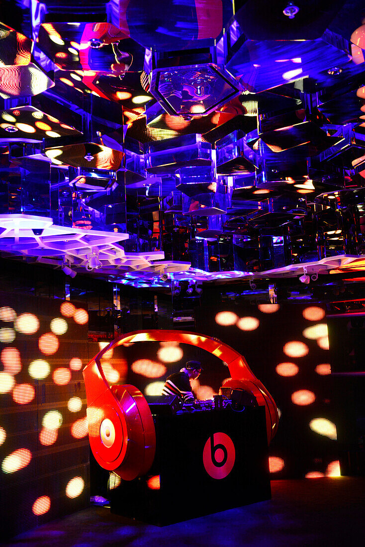 DJ performing in the club of The Ritz-Carlton hotel in Hong Kong,China,Asia