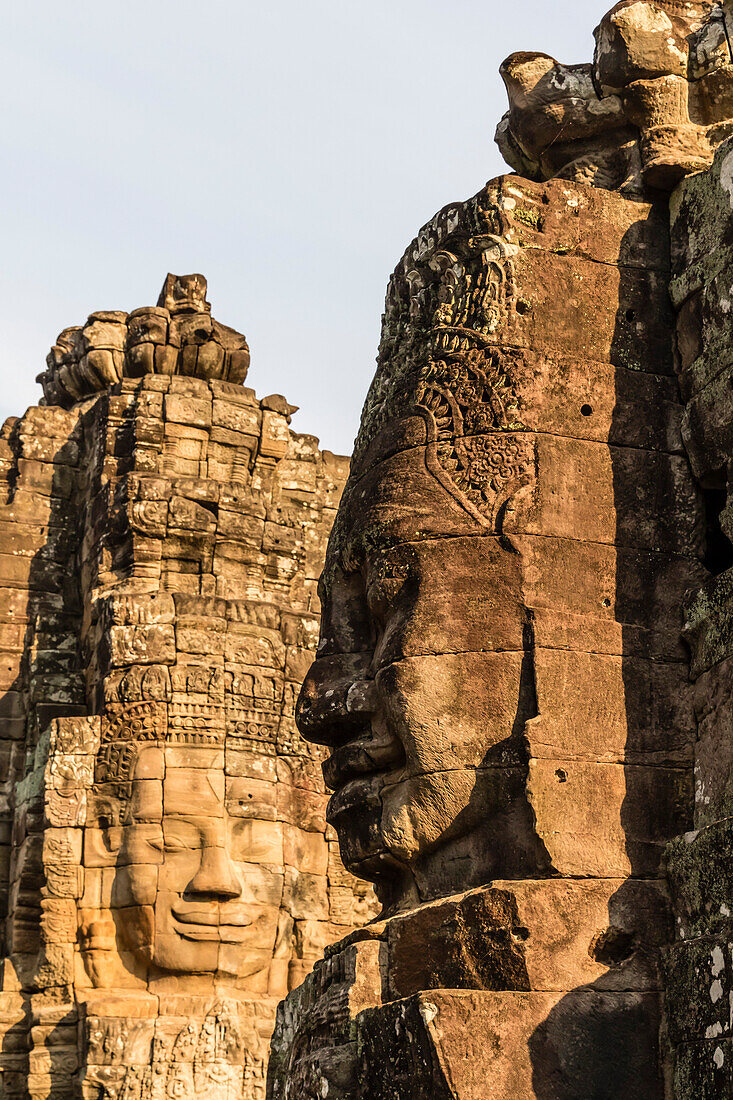 Four-faced towers in Prasat Bayon, Angkor Thom, Angkor, UNESCO World Heritage Site, Siem Reap, Cambodia, Indochina, Southeast Asia, Asia