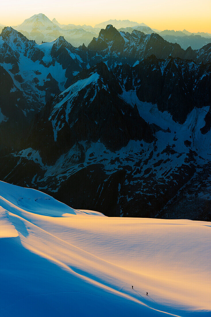 Aiguille du Midi sunrise, Chamonix, Rhone Alps, Haute Savoie, France, Europe