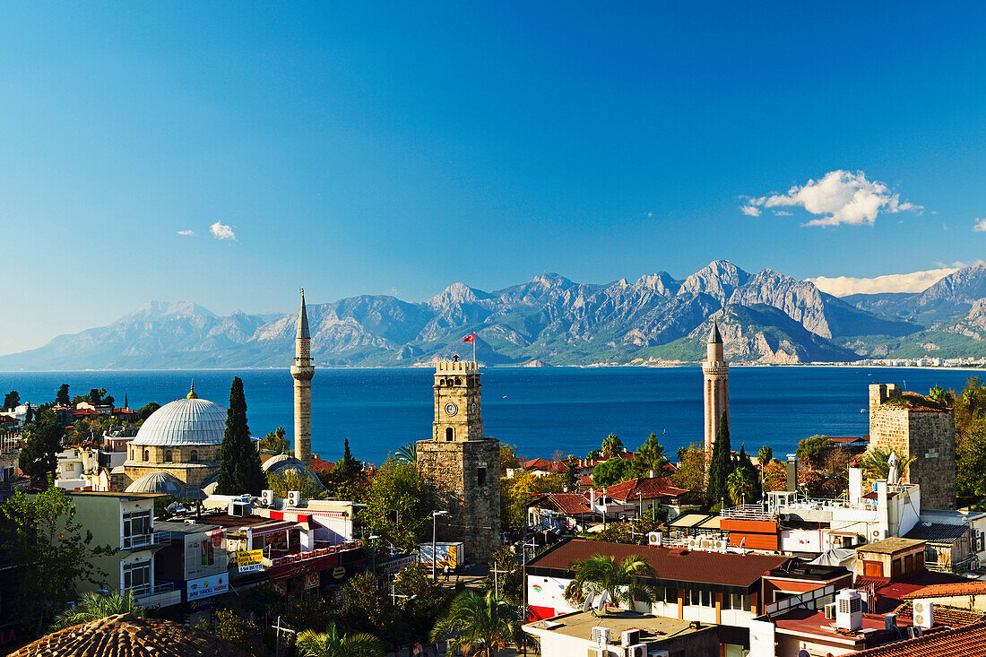 Kaleici old city centre, Antalya, Taurus Mountains and Mediterranean Sea, Antalya Province, Anatolia, Turkey, Asia Minor, Eurasia