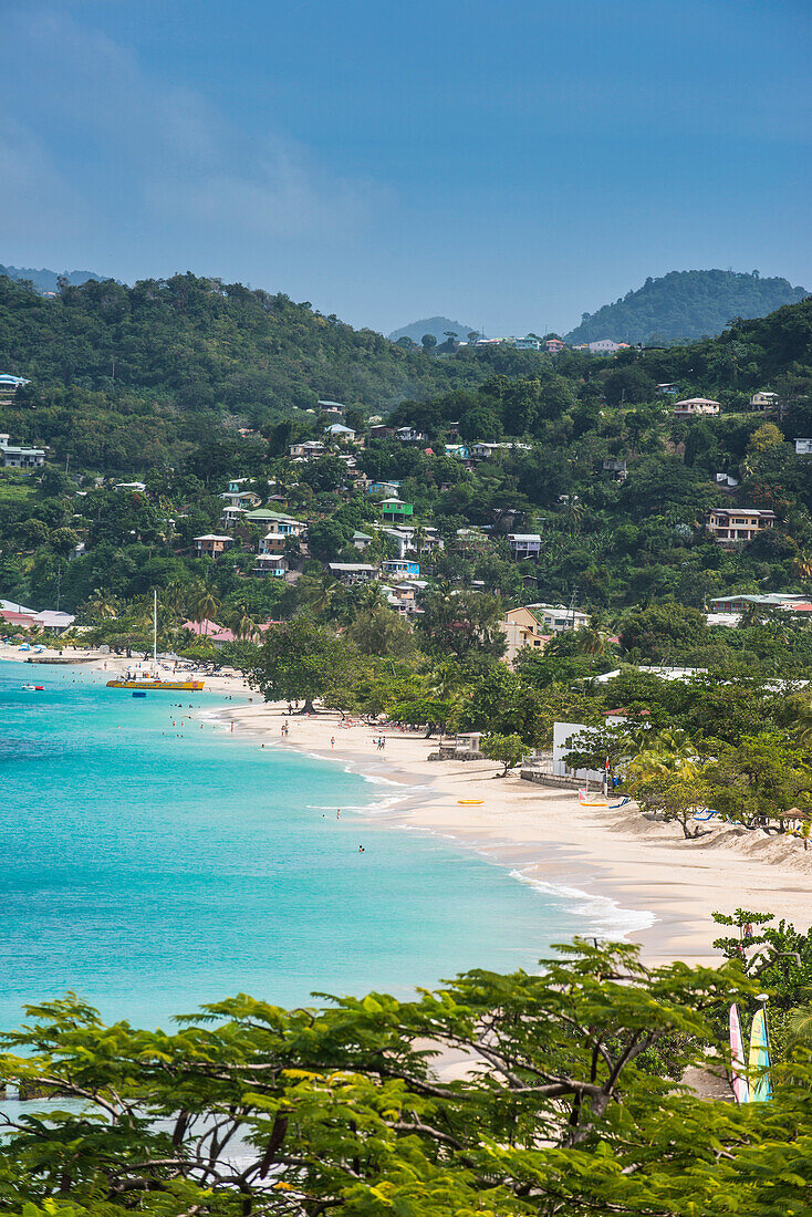 View over the beach of Grande Anse, Grenada, Windward Islands, West Indies, Caribbean, Central America