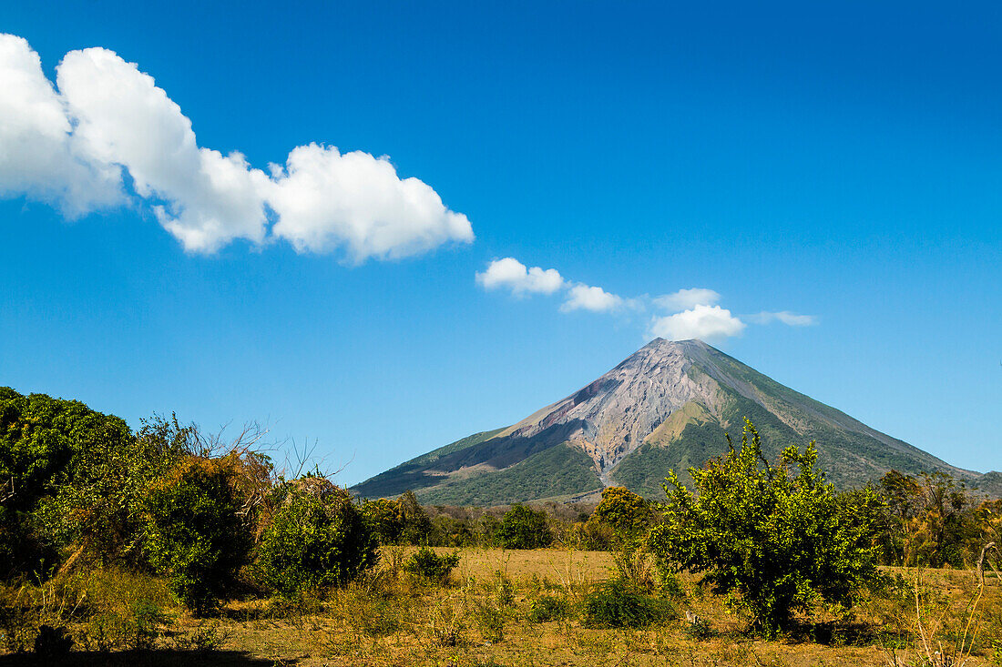 The 1610m active Volcan Concepcion, greater of two volcanoes that form popular Omotepe Island (Isla Omotepe), Lake Nicaragua, Nicaragua, Central America